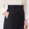 Pantaloni in lana gessati, blu navy