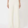 Pantaloni in maglia di crepe di viscosa, avorio Pantaloni in maglia di crepe di viscosa, avorio