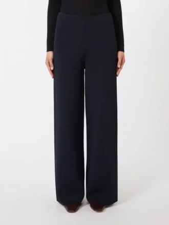 Pantaloni in maglia di crêpe di viscosa, blu oltremare