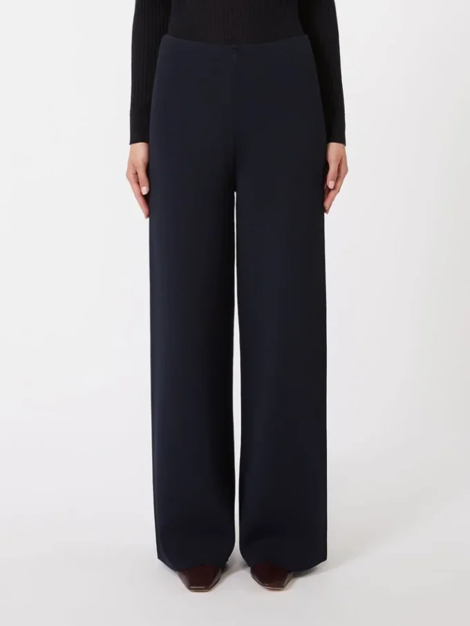 Pantaloni in maglia di crêpe di viscosa, blu oltremare Pantaloni in maglia di crêpe di viscosa, blu oltremare