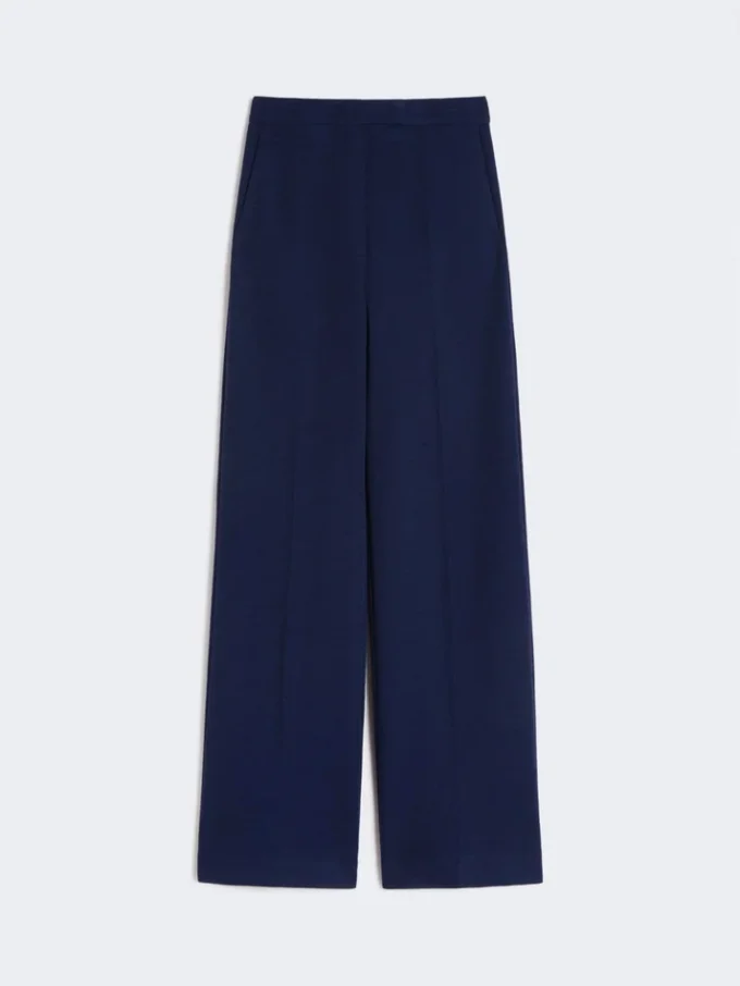 Pantaloni in piqué di lana, blu cina Pantaloni in piqué di lana, blu cina