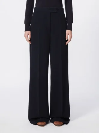 Pantaloni in piqué di lana, blu oltremare