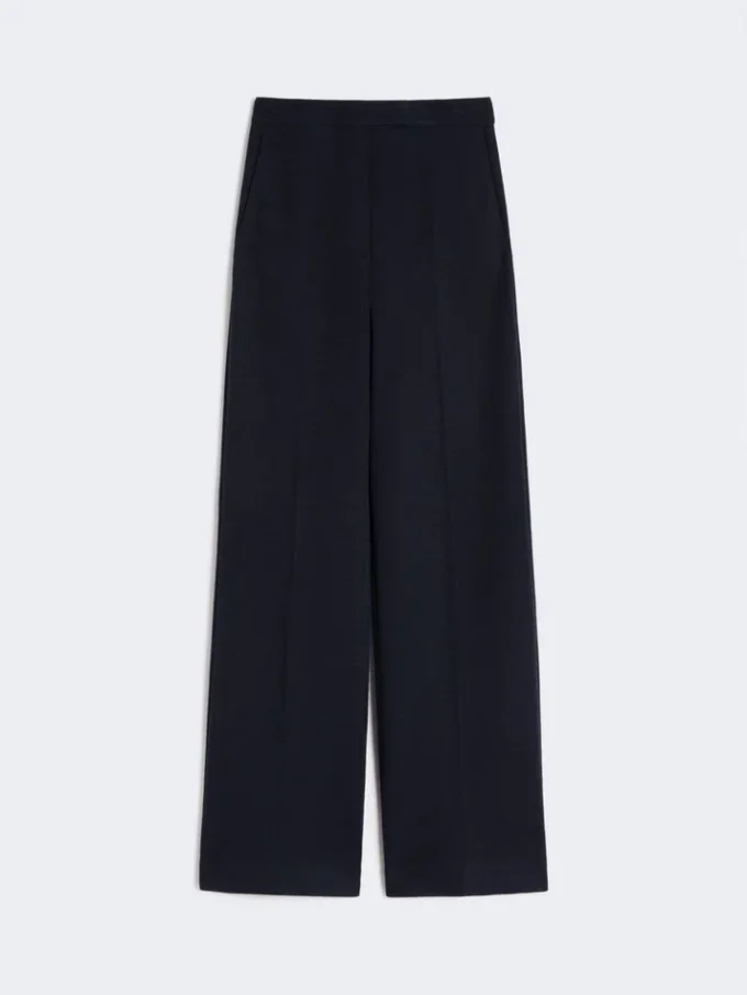 Pantaloni in piqué di lana, blu oltremare Pantaloni in piqué di lana, blu oltremare