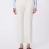 Pantaloni in tela di viscosa Double Face, avorio Pantaloni in tela di viscosa Double Face, avorio
