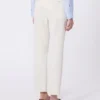 Pantaloni in tela di viscosa Double Face, avorio Pantaloni in tela di viscosa Double Face, avorio