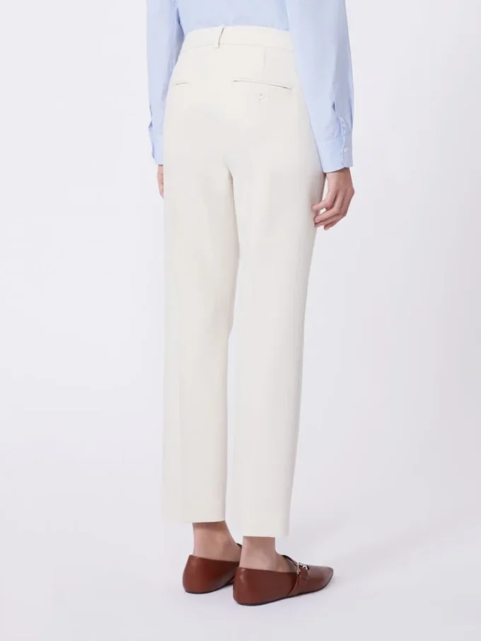 Pantaloni in tela di viscosa Double Face, avorio Pantaloni in tela di viscosa Double Face, avorio