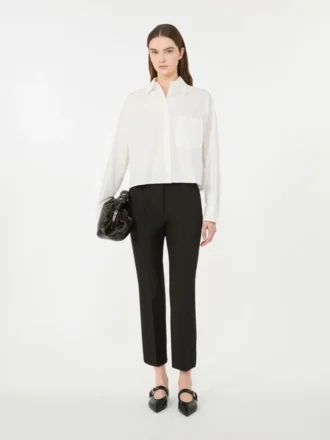Pantaloni in tela di viscosa Double Face, neri