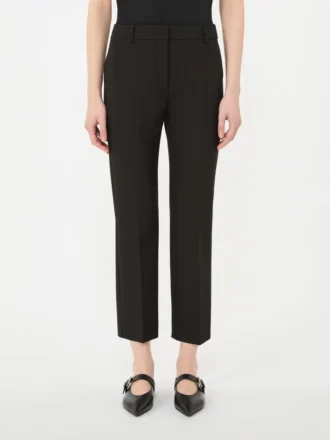 Pantaloni in tela di viscosa Double Face, neri
