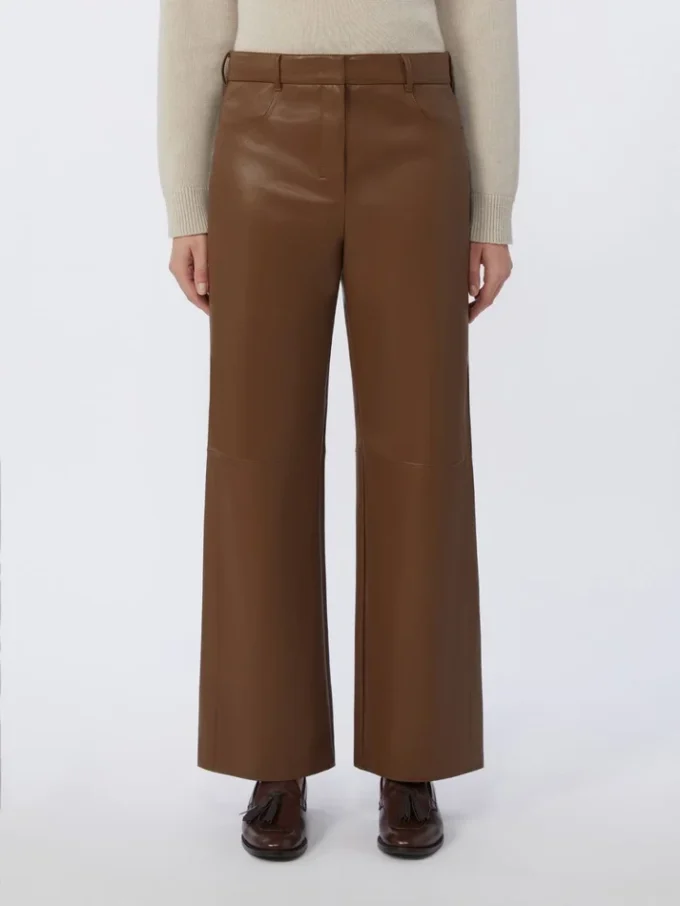 Pantaloni in tessuto spalmato, color tabacco Pantaloni in tessuto spalmato, color tabacco