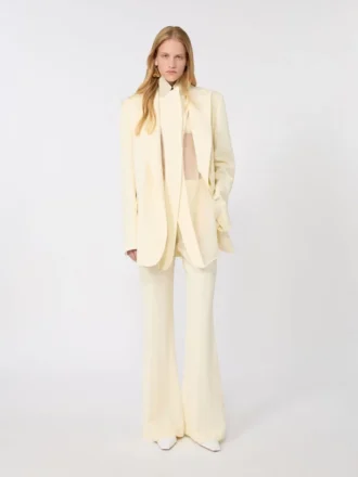 Pantaloni in viscosa, giallo chiaro