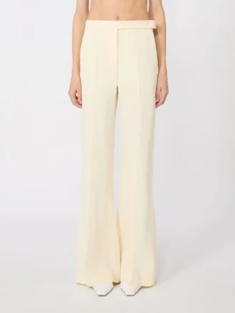Pantaloni in viscosa, giallo chiaro