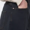 Pantaloni larghi in raso di cotone, blu navy