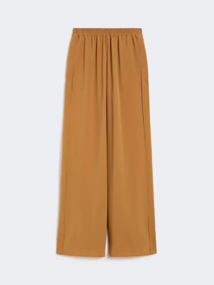 – pantaloni larghi in raso envers, color caramello – pantaloni larghi in raso envers, color caramello