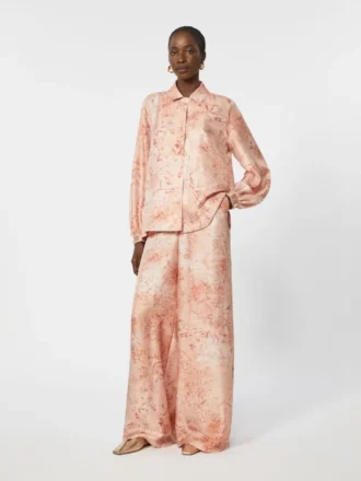 Camicia in seta stampata, rosa