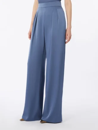 Pantaloni leggeri in raso, avio