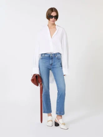 Pantaloni mini a zampa con vita bassa dalla vestibilità perfetta, blu oltremare