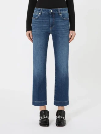 Pantaloni mini a zampa con vita bassa dalla vestibilità perfetta, blu oltremare