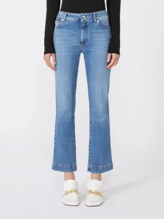 Pantaloni mini a zampa con vita bassa dalla vestibilità perfetta, blu oltremare