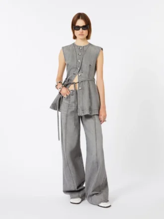Pantaloni oversize in denim nero, nero