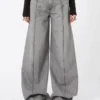 Pantaloni oversize in denim nero, nero