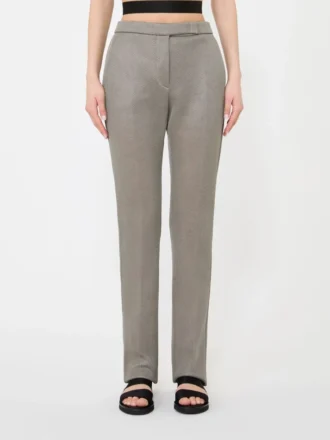 Pantaloni slim fit in maglia a rete, grigio medio Pantaloni slim fit in maglia a rete, grigio medio