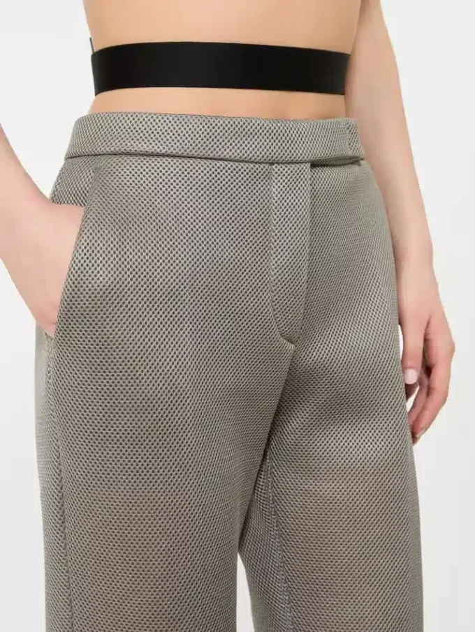 Pantaloni slim fit in maglia a rete, grigio medio Pantaloni slim fit in maglia a rete, grigio medio