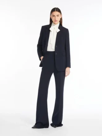 Pantaloni svasati in cady, blu navy