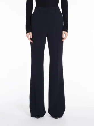 Pantaloni svasati in cady, blu navy