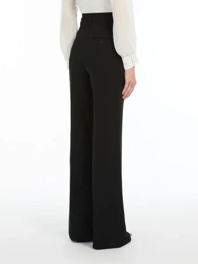 Pantaloni svasati in cady, nero