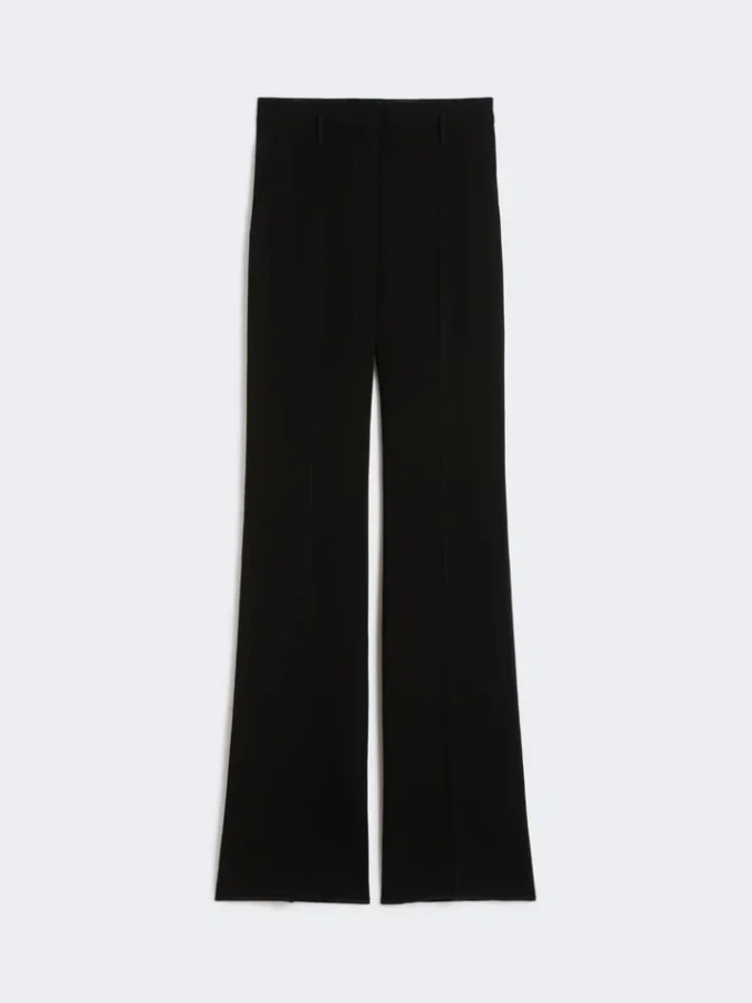 Pantaloni svasati in cady, nero