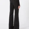 Pantaloni svasati in lana gessata, neri Pantaloni svasati in lana gessata, neri
