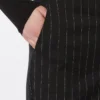 Pantaloni svasati in lana gessata, neri Pantaloni svasati in lana gessata, neri