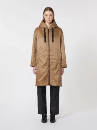 Parka imbottito in tela idrorepellente, color cammello