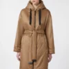 Parka imbottito in tela idrorepellente, color cammello Parka imbottito in tela idrorepellente, color cammello