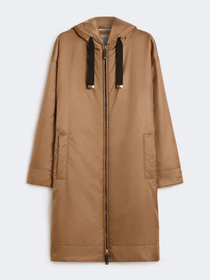 Parka imbottito in tela idrorepellente, color cammello Parka imbottito in tela idrorepellente, color cammello