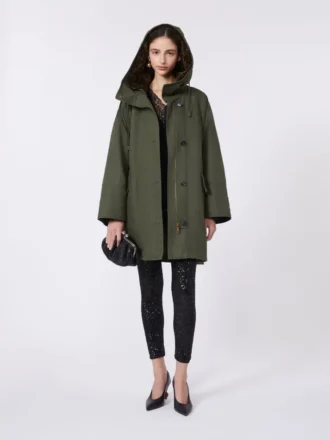 Parka in tela idrorepellente, kaki
