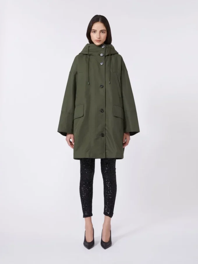 Parka in tela idrorepellente, kaki