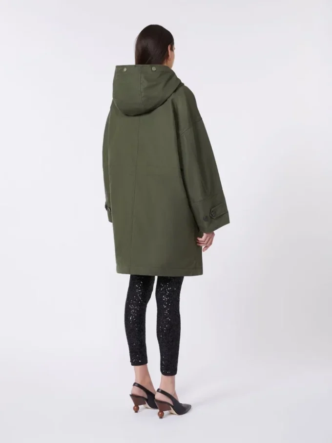 Parka in tela idrorepellente, kaki