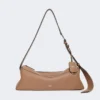 Piccola borsa a tracolla in pelle, marrone