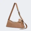 Piccola borsa a tracolla in pelle, marrone
