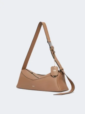 Piccola borsa a tracolla in pelle, marrone