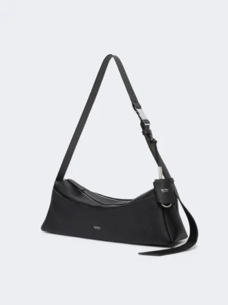 Piccola borsa a tracolla in pelle, nera