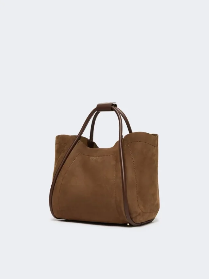 Piccola borsa da marina in pelle nabuk, marrone scuro Piccola borsa da marina in pelle nabuk, marrone scuro