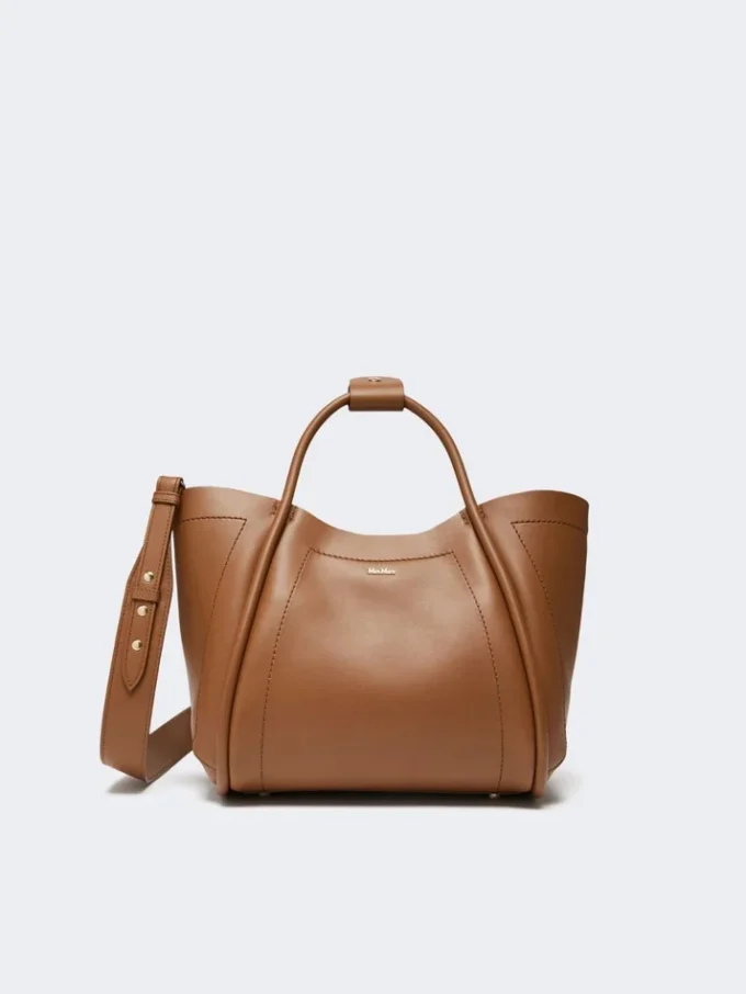 Piccola borsa in pelle color bronzo