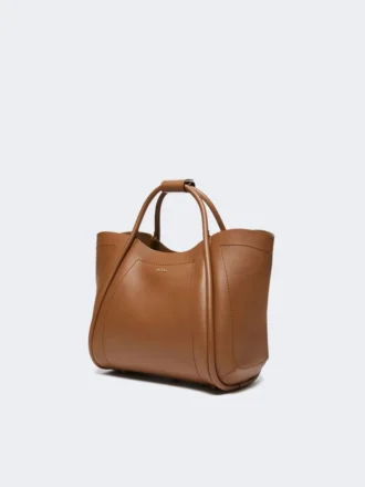 Piccola borsa in pelle color bronzo