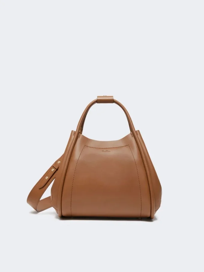Piccola borsa in pelle color bronzo