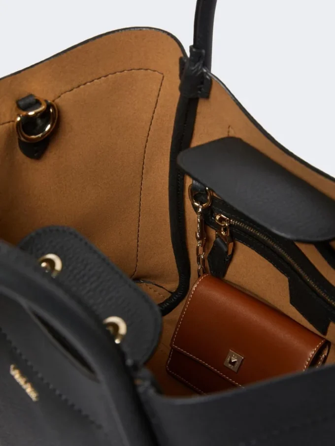 Piccola borsa in pelle Marine, nera