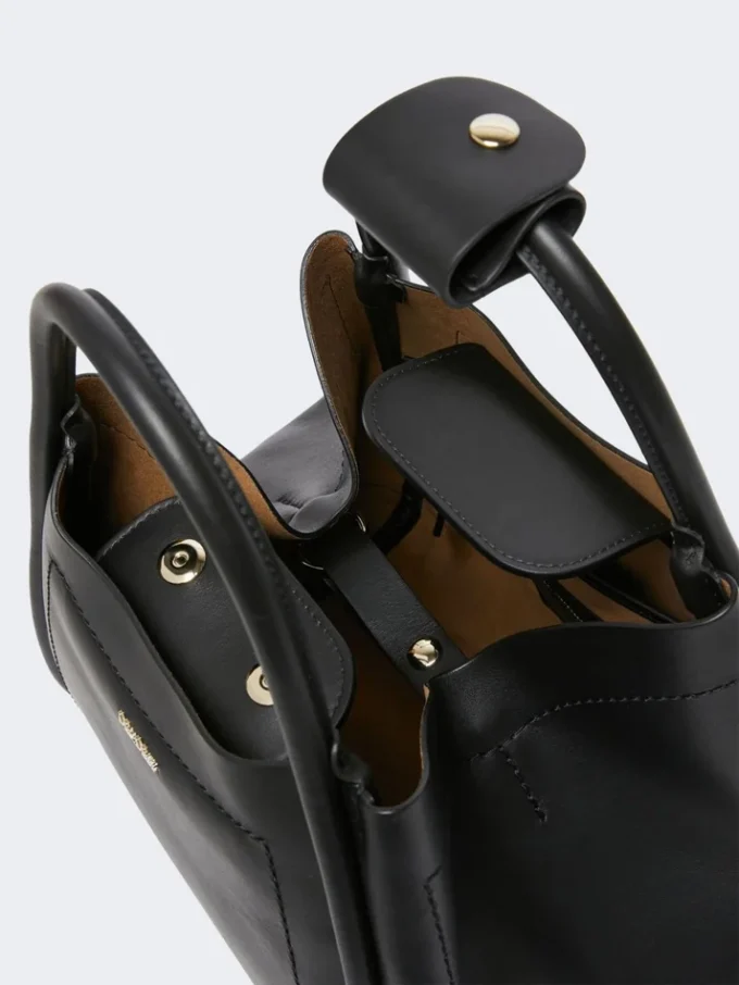 Piccola borsa in pelle Marine, nera