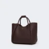 Piccola borsa in pelle stile marinaro, bordeaux