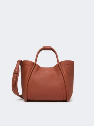 Piccola borsa in pelle stile marinaro, color ruggine